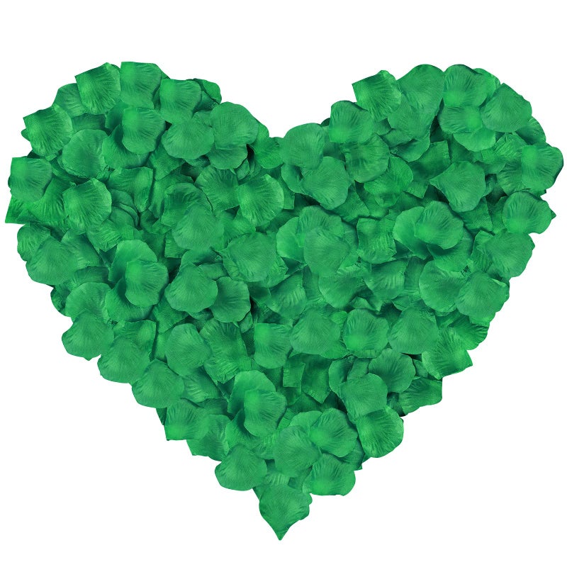 Neo LOONS 1000 Pcs Artificial Silk Rose Petals Decoration Wedding Party Color Emarald Green - Image 1